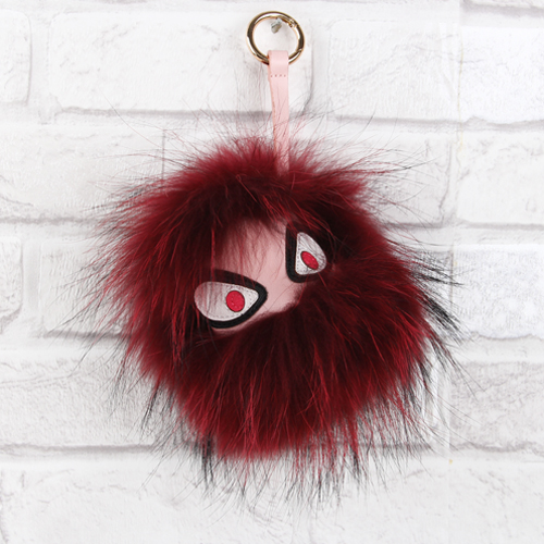 Real Fox Fur Pompom Keychain-furry Key Chain-bag Charm-fur 